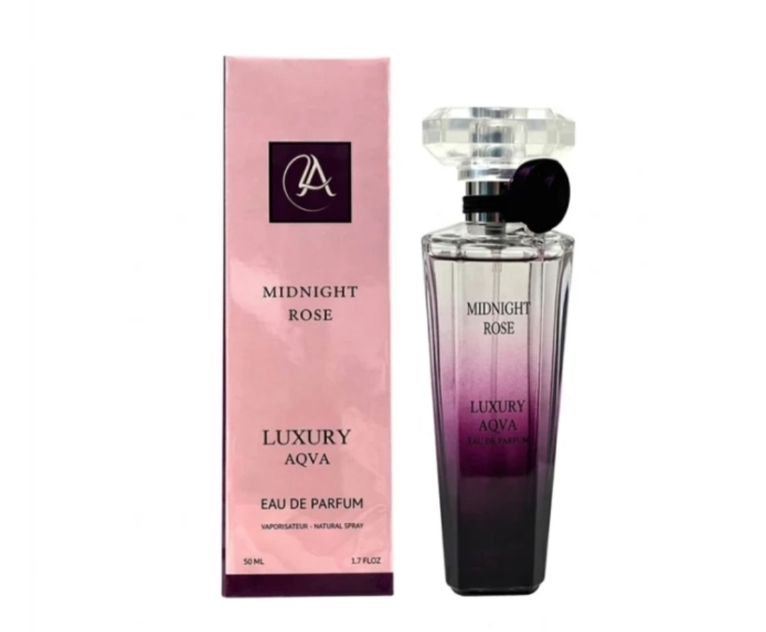 ادوپرفیوم زنانه لاکچری آکوا مدل میدنایت رز Midnight Rose حجم 50 میلی‌ لیتر