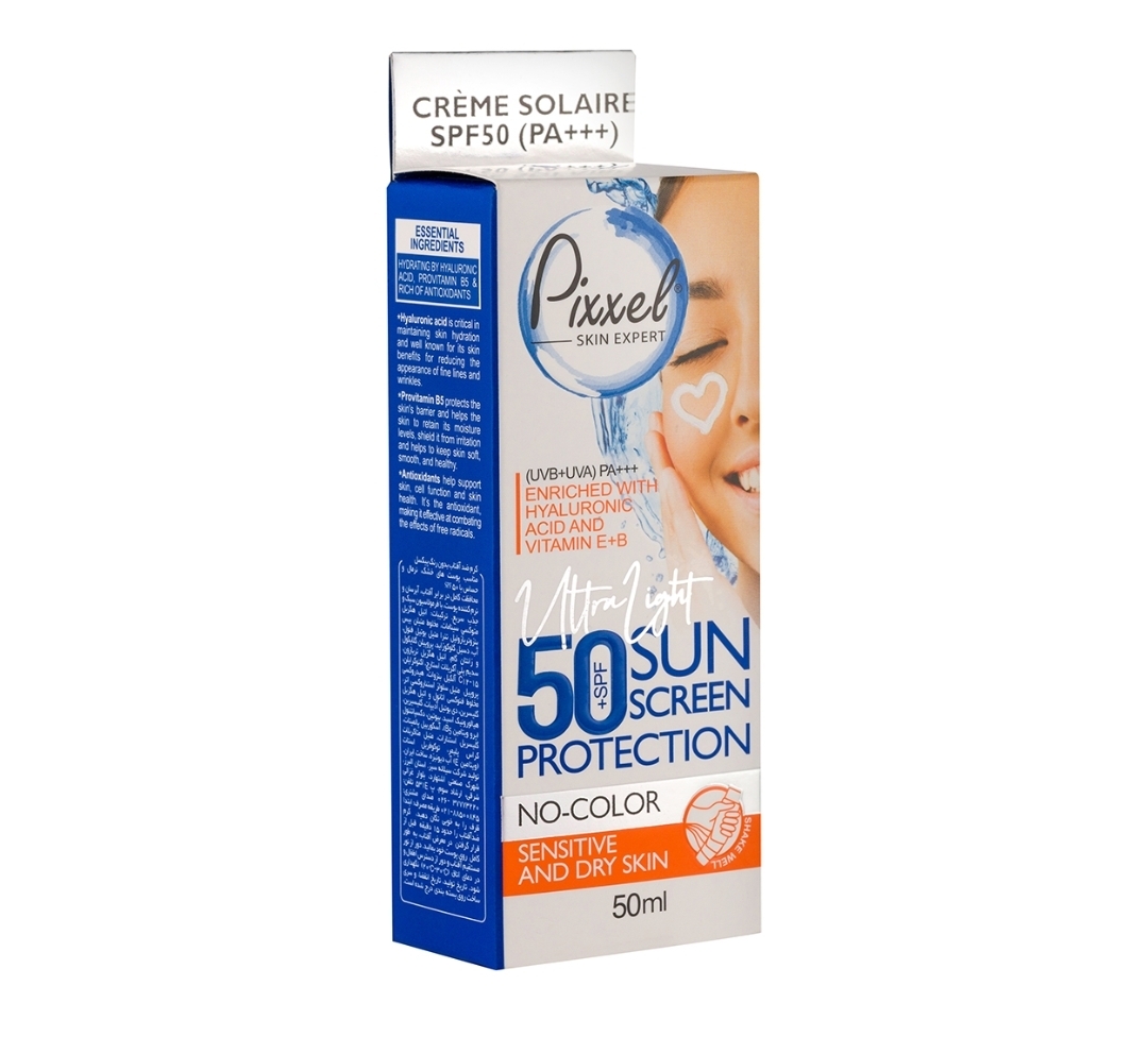 کرم ضد آفتاب پیکسل پوست خشک و حساس 50 میلی لیتر SPF50 بدون رنگ