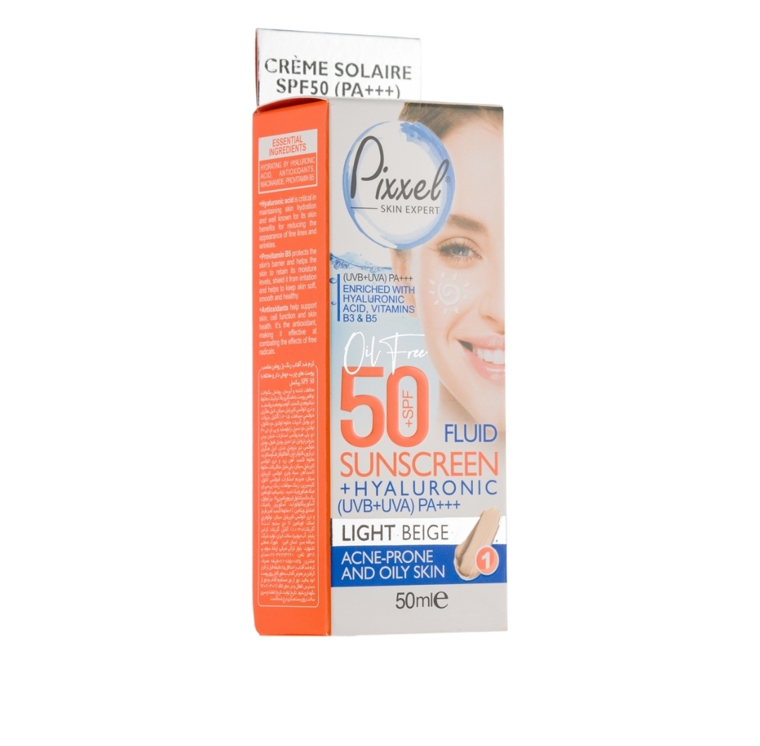 ضد آفتاب رنگی پیکسل با Spf50 مناسب پوست چرب و جوش دار حجم 50 میلی لیتر