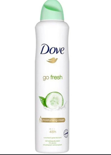اسپری ضد تعریق زنانه خیار و چای سبز داو 250میلی لیتر هندی Dove Go Fresh Cucmber & Green Tea Body Spray 48h