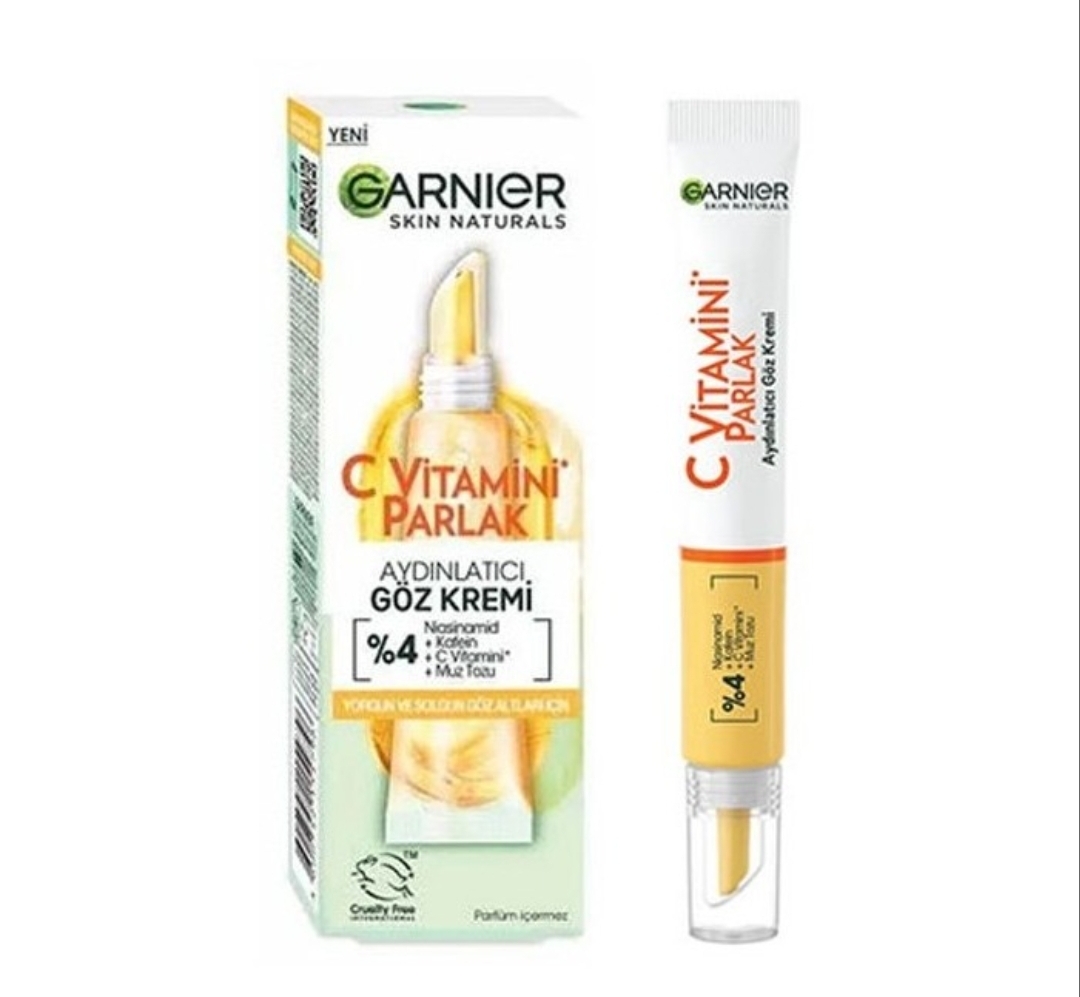 کرم دور چشم ضد لک و روشن کننده ویتامین سی گارنیر GARNIER C VITAMINI GOZ KREMI