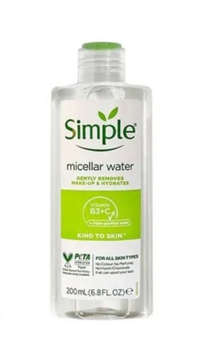 میسلار واتر سیمپل مدل Vitamin B3 حجم 200 میلی لیتر | Simple Makeup Remover For All Skin Types 200 ml
