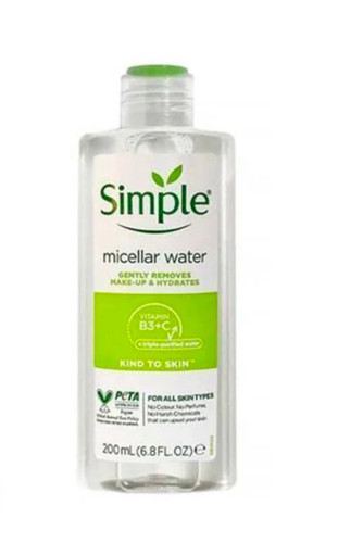میسلار واتر سیمپل مدل Vitamin B3 حجم 200 میلی لیتر | Simple Makeup Remover For All Skin Types 200 ml