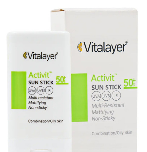 ضد آفتاب استیکی ویتالیر مدل Activit با SPF50 مناسب پوست چرب و مختلط وزن 15 گرم
