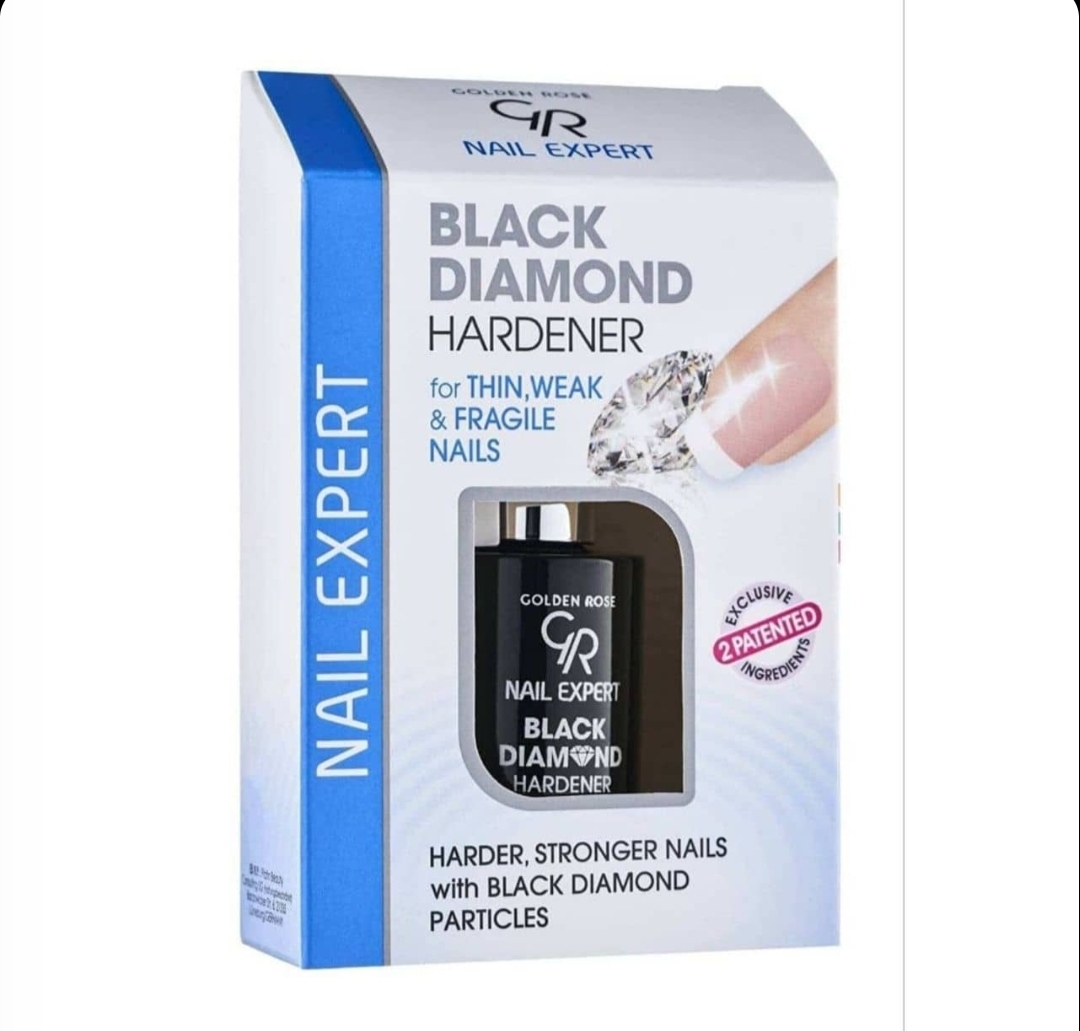 لاک درمانی تقویت کننده ناخن گلدن‌رزGOLDENROSE مدل Black Diamond Hardener حجم 11 میلی لیتر