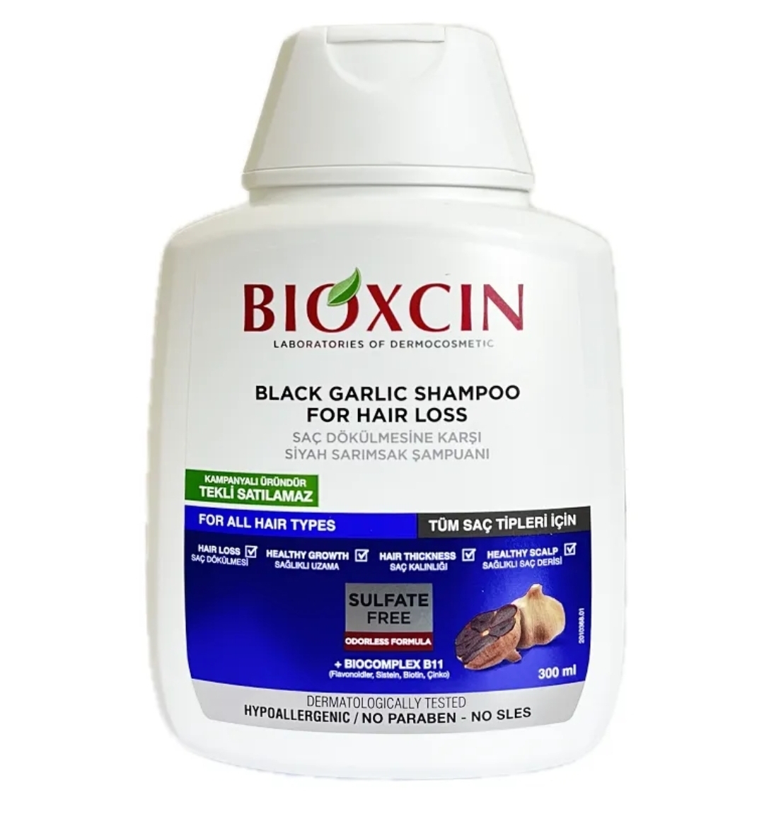 شامپو ضدریزش سیر سیاه بدون سولفات بیوکسین میل Bioxcin  300