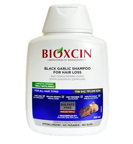 شامپو ضدریزش سیر سیاه بدون سولفات بیوکسین میل Bioxcin 300