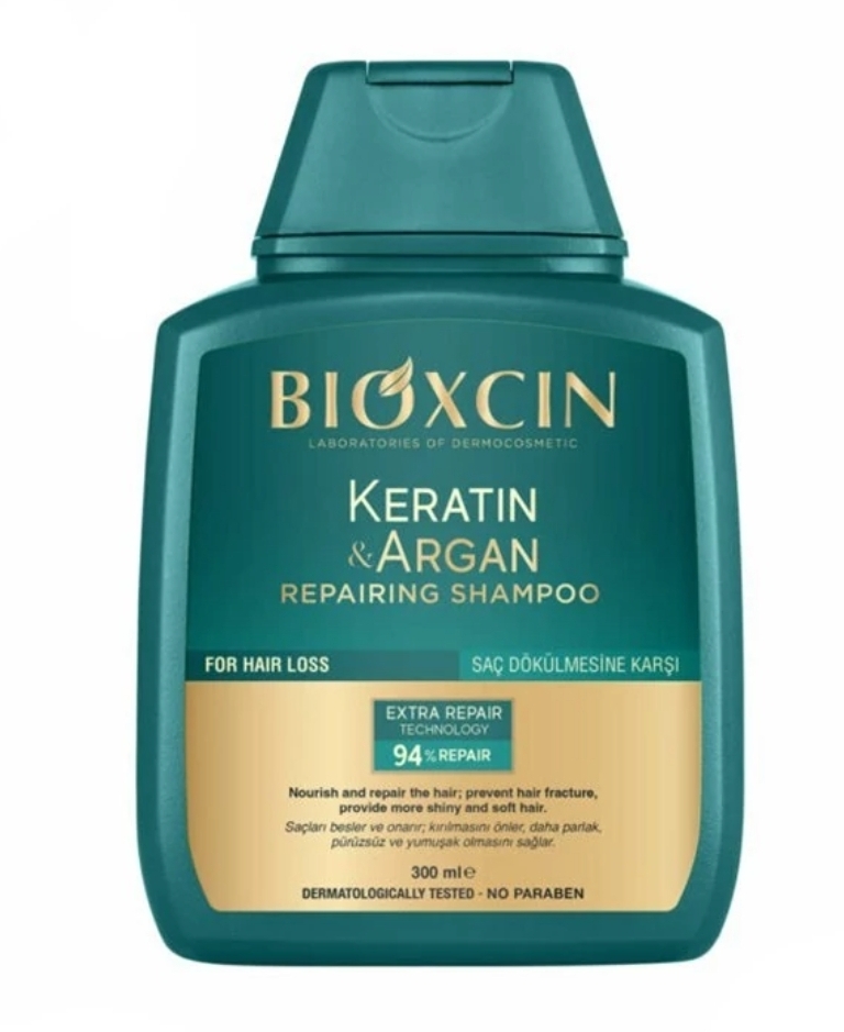 شامپو ضد ریزش مو بیوکسین مدل کراتین و آرگان مناسب ترمیم کننده 300 میل مدل Bioxcin KERATIN ARGAN