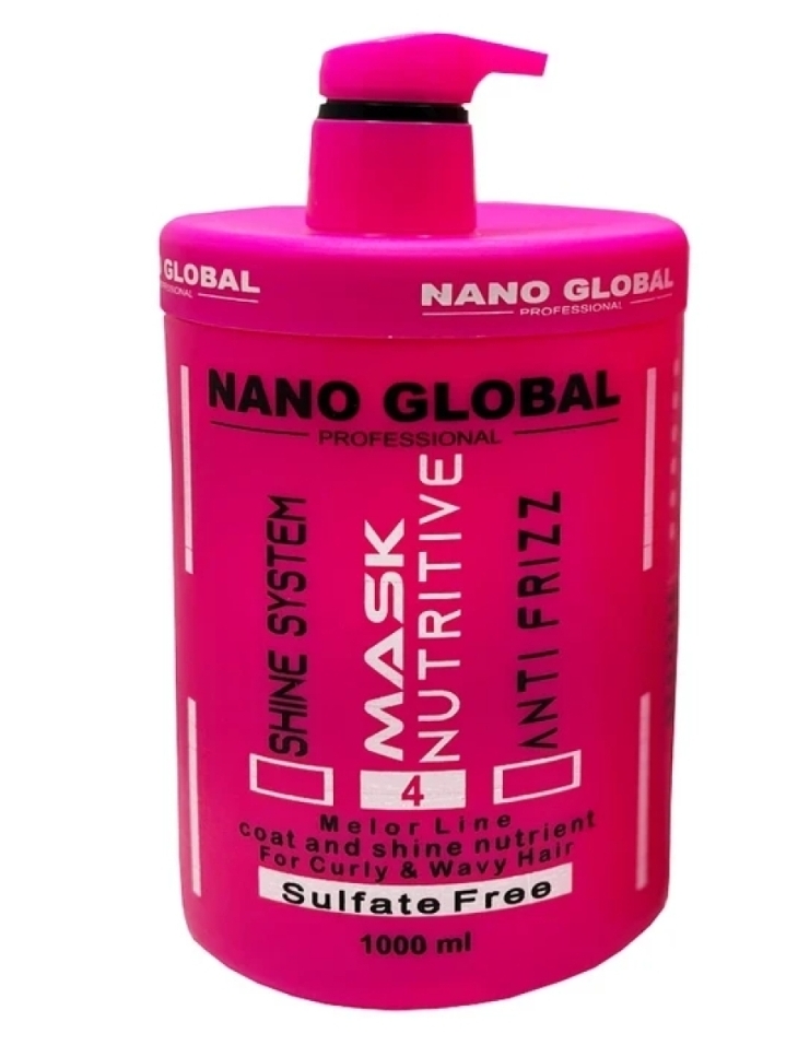 ماسک مو نانوگلوبال مدل Anti Frizz مناسب موهای فر و مجعد حجم 1000ml