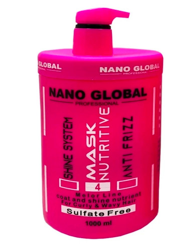 ماسک مو نانوگلوبال مدل Anti Frizz مناسب موهای فر و مجعد حجم 1000ml